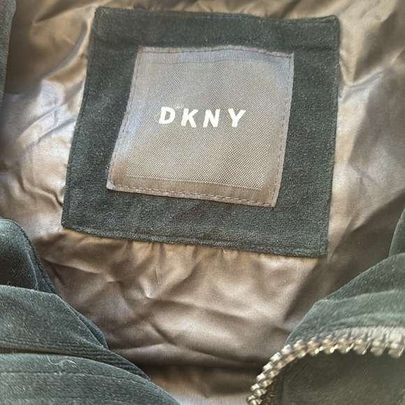 DKNY Quilted Velvet Ultra Soft Puffer Jacket Coat Hunter Green Men's Size XL - Picture 4 of 6